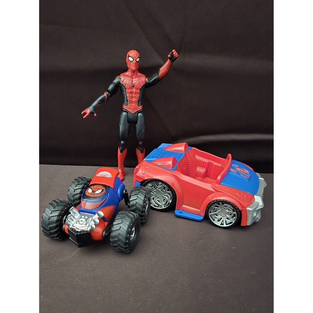 Spiderman Bundle‎ Including Spiderman "Far From Home" And 2 Vehicles. Lot Of 3